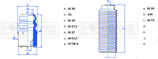 Комплект передних пыльников и отбойников GOMET Mercedes-Benz C-Class W204