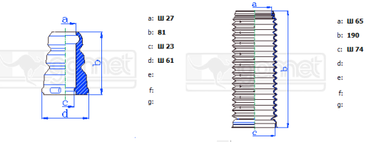 Комплект передних пыльников и отбойников GOMET 22 29018BVRC4