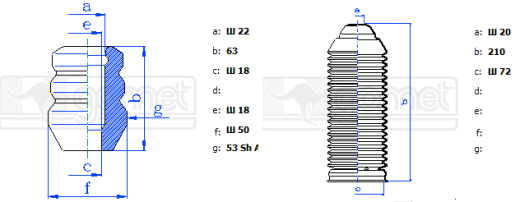 Комплект передних пыльников и отбойников GOMET 22 29002BVRC4