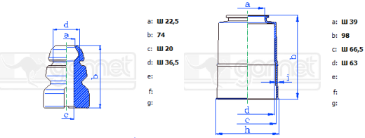 Комплект передних пыльников и отбойников GOMET 22 11028BVRC4