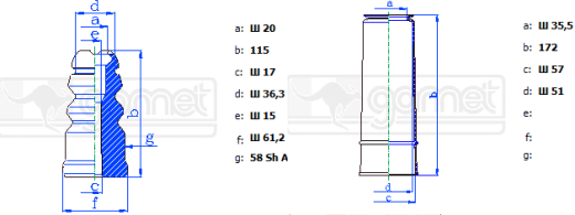 Комплект задних пыльников и отбойников GOMET 22 29575BVRC4