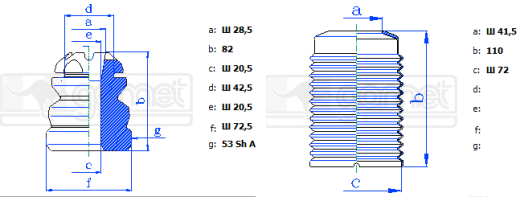 Комплект задних пыльников и отбойников GOMET 22 13543BVRC4