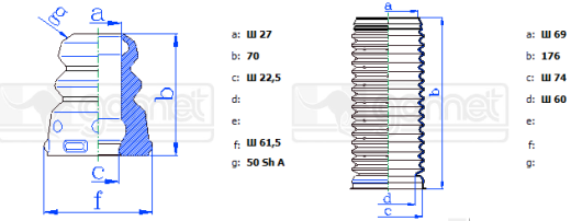 Комплект передних пыльников и отбойников GOMET 22 29066BVRC4
